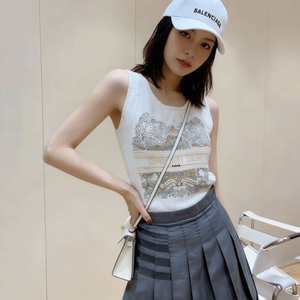 크리스챤디올 2026 화이트 니트 노슬리브 여성탑