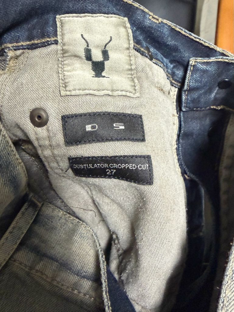 릭오웬스 다크 쉐도우 엔지니어드 워시드 크롭 데님 팬츠 27--3