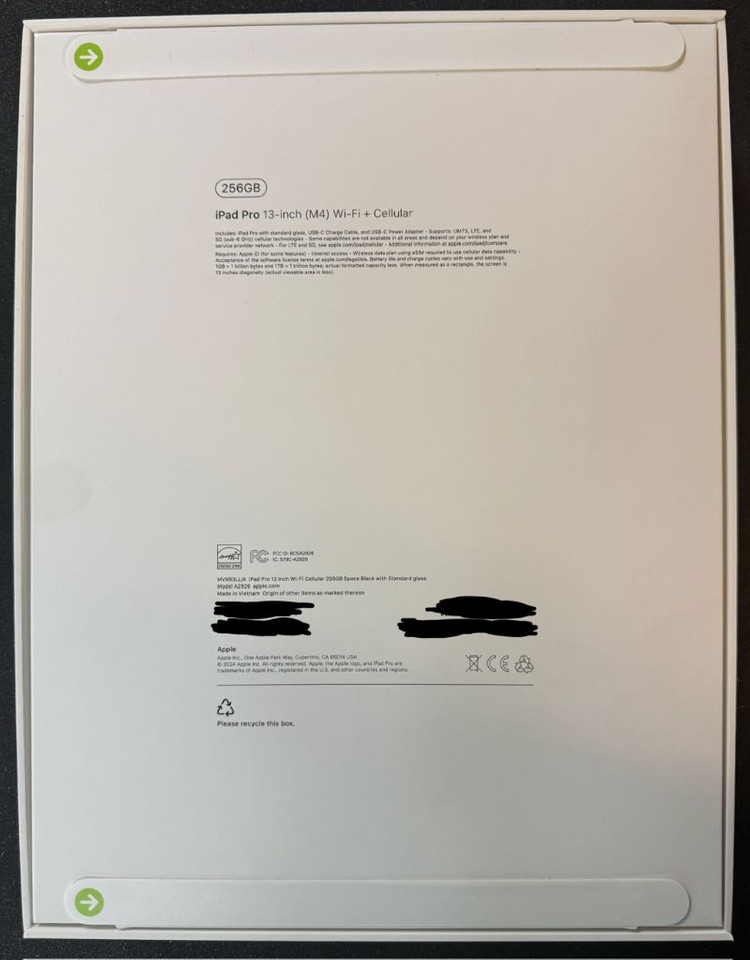 [미개봉] 아이패드 프로 13 256GB M4 셀룰러(북미판, A2926) 이미지