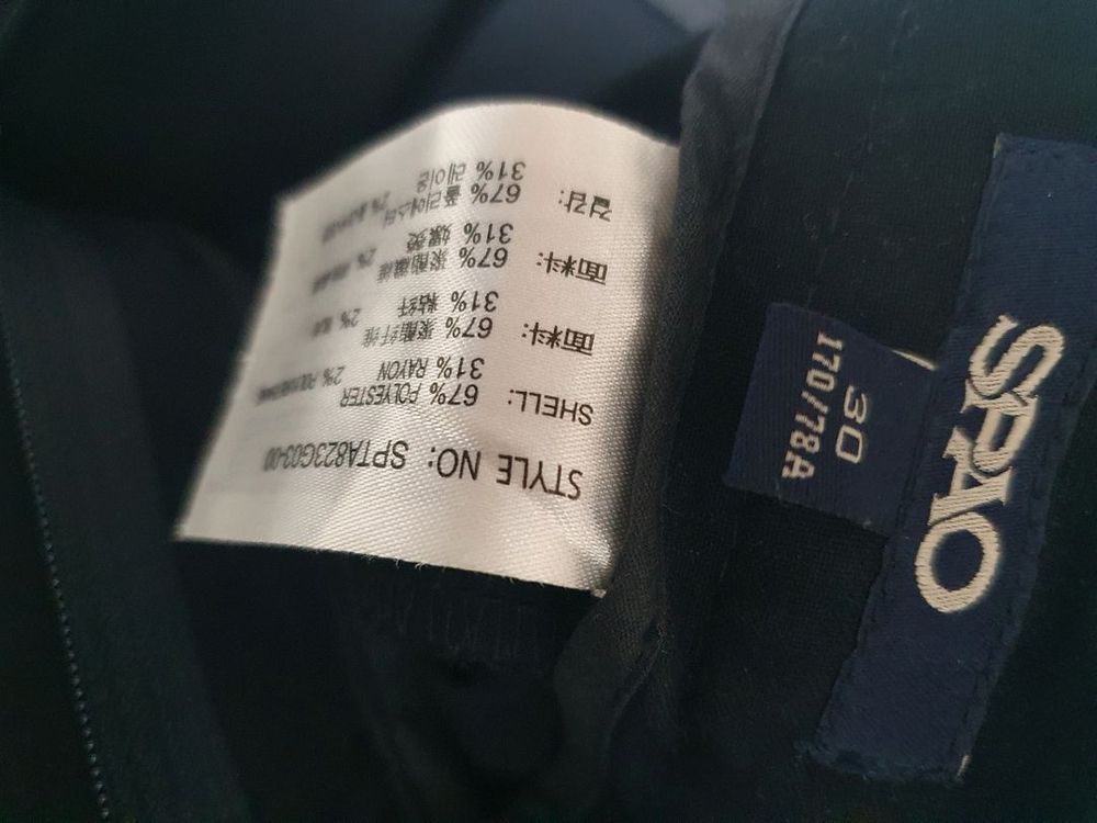 스파오 와이드 슬렉스 9부 /진한 네이비색/30--2