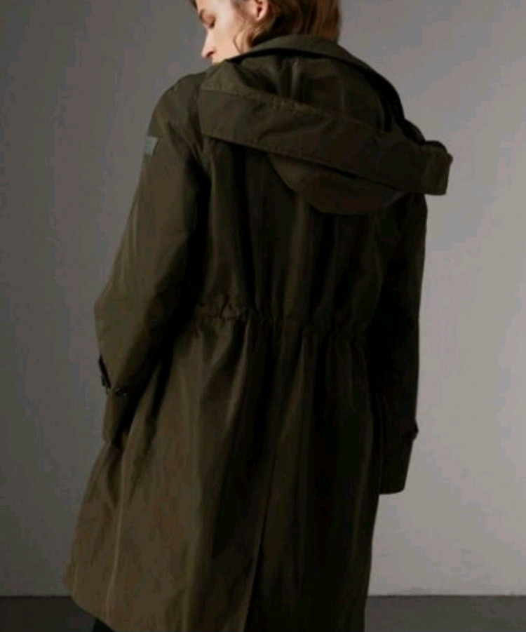 버버리 후드 트렌치 코트 UK10--2