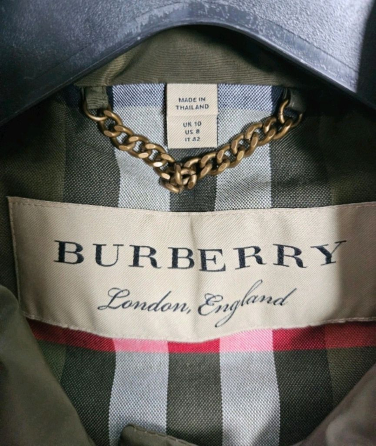 버버리 후드 트렌치 코트 UK10--8