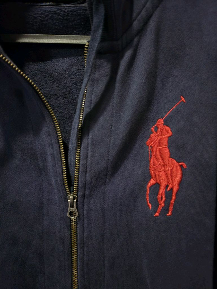 폴로 빅포니 네이비 체크 후드집업 95 / M 이미지