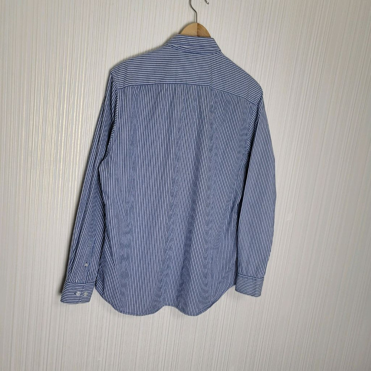 100-105 라코스테 셔츠 네이비 버티컬 스트라이프 슬림--2