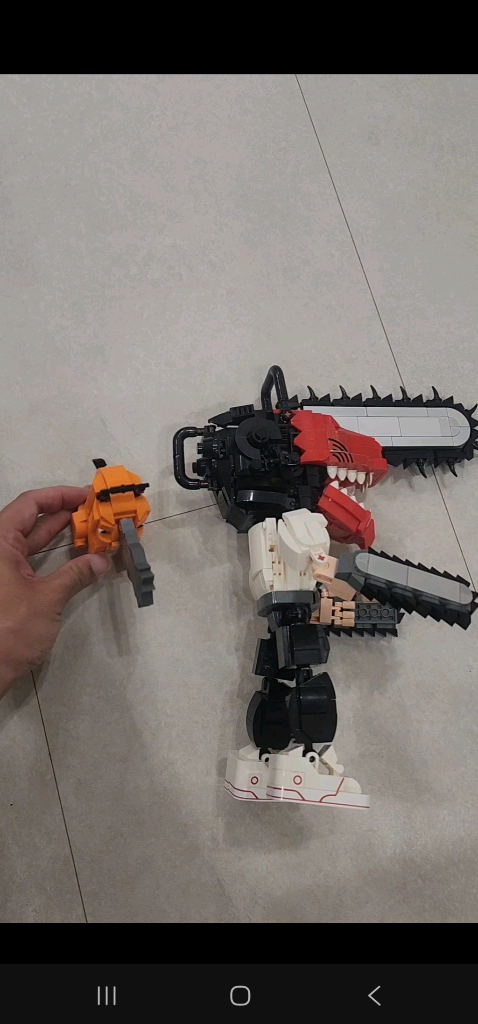 로봇 피규어 세트 레고 체인소맨 덴지 & 포치타 조립 피규어 일괄판매 본드접착 해놓음 이미지