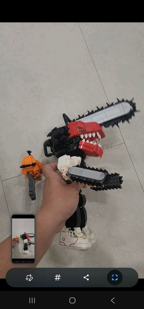 로봇 피규어 세트 레고 체인소맨 덴지 & 포치타 조립 피규어 일괄판매 본드접착 해놓음 이미지