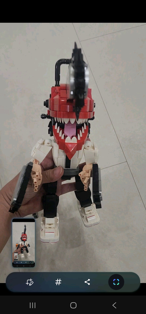 로봇 피규어 세트 레고 체인소맨 덴지 & 포치타 조립 피규어 일괄판매 본드접착 해놓음 이미지