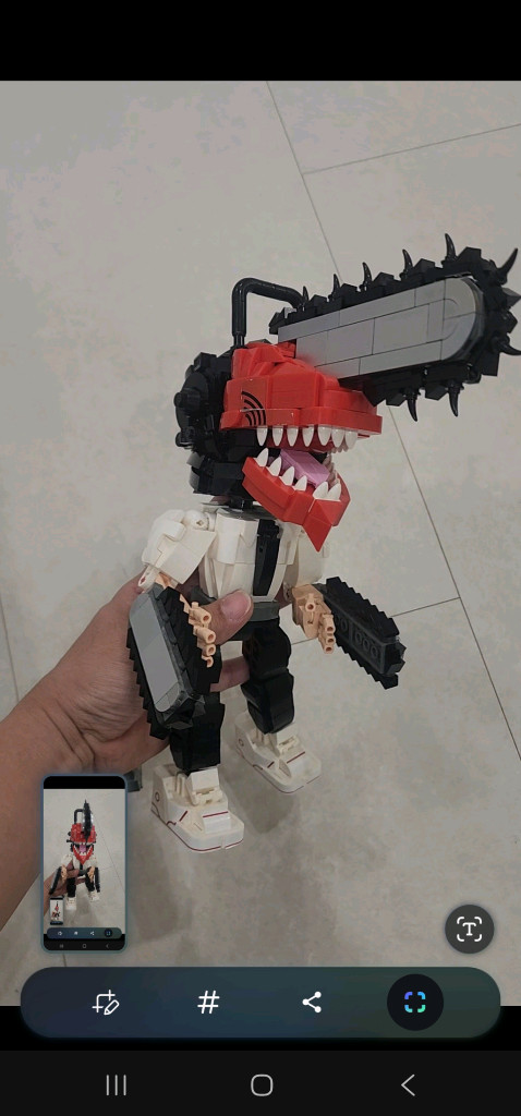 로봇 피규어 세트 레고 체인소맨 덴지 & 포치타 조립 피규어 일괄판매 본드접착 해놓음 이미지