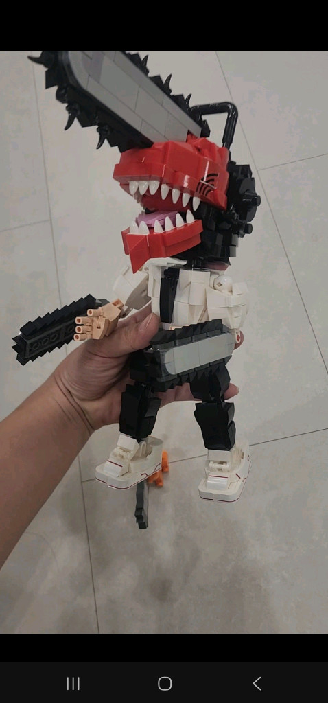 로봇 피규어 세트 레고 체인소맨 덴지 & 포치타 조립 피규어 일괄판매 본드접착 해놓음 이미지