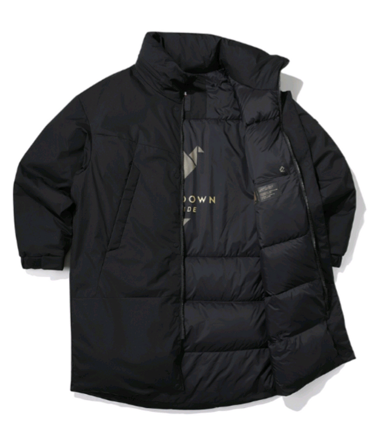(새제품)K2 씬에어 롱패딩 구스다운 남성 블랙110 이미지