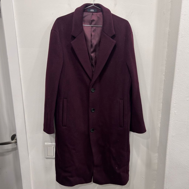 무신사스탠다드 케시미어블랜드 버건디 롱코트 이미지