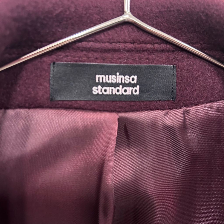무신사스탠다드 케시미어블랜드 버건디 롱코트 이미지