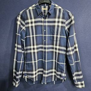 버버리 스트라이프 체크 남성 슬림핏 90~95 긴팔셔츠