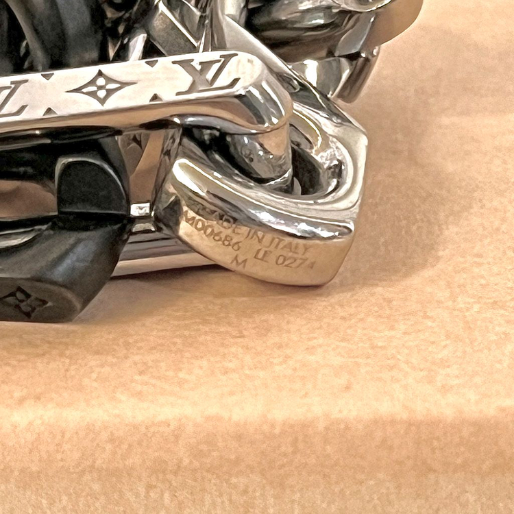 [풀구성] 루이비통 버질아블로 모노그램 체인팔찌 블랙 실버 M00686 M사이즈--3