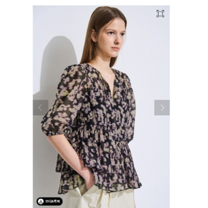 타임 TIME 한섬 플리츠 페플럼 블라우스 프리 사이즈 24SS 정품 이미지