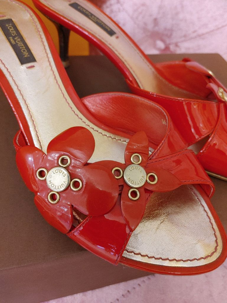 정품- 루이비통 슬리퍼힐--1