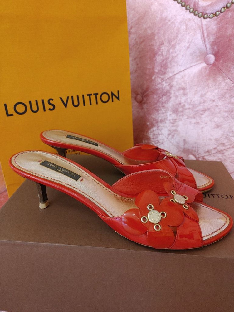 정품- 루이비통 슬리퍼힐--3