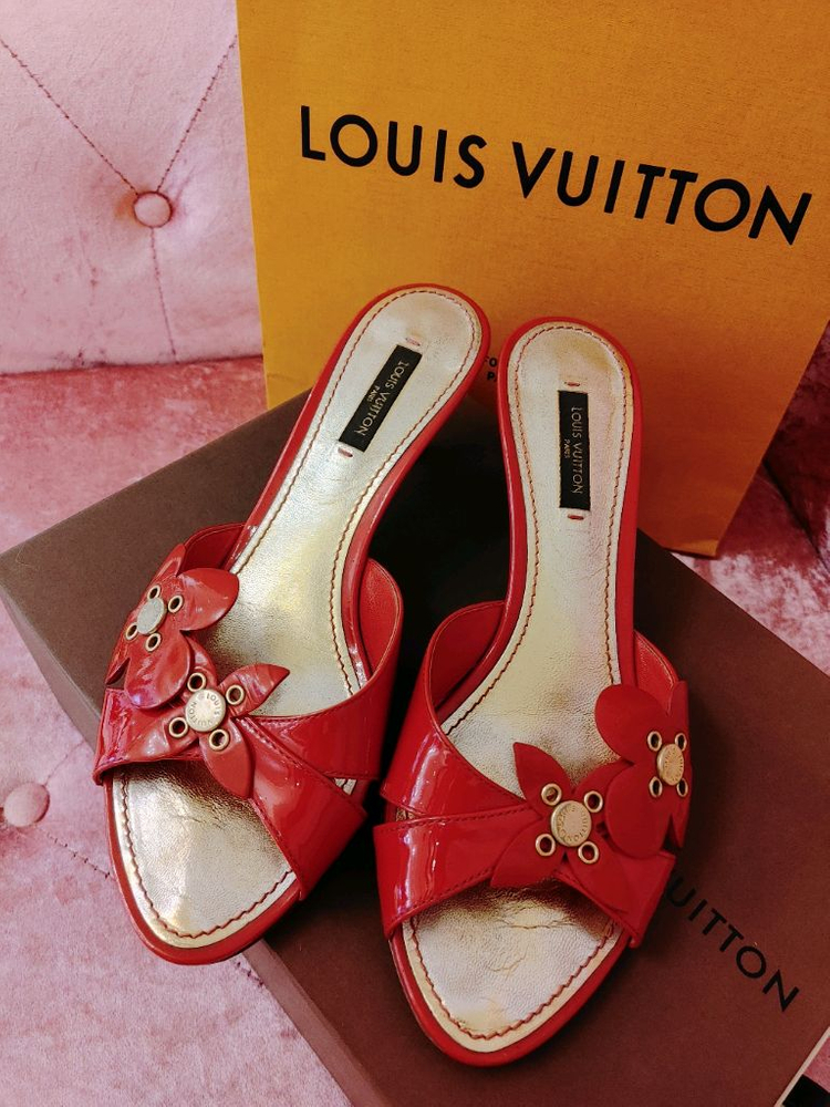 정품- 루이비통 슬리퍼힐--5