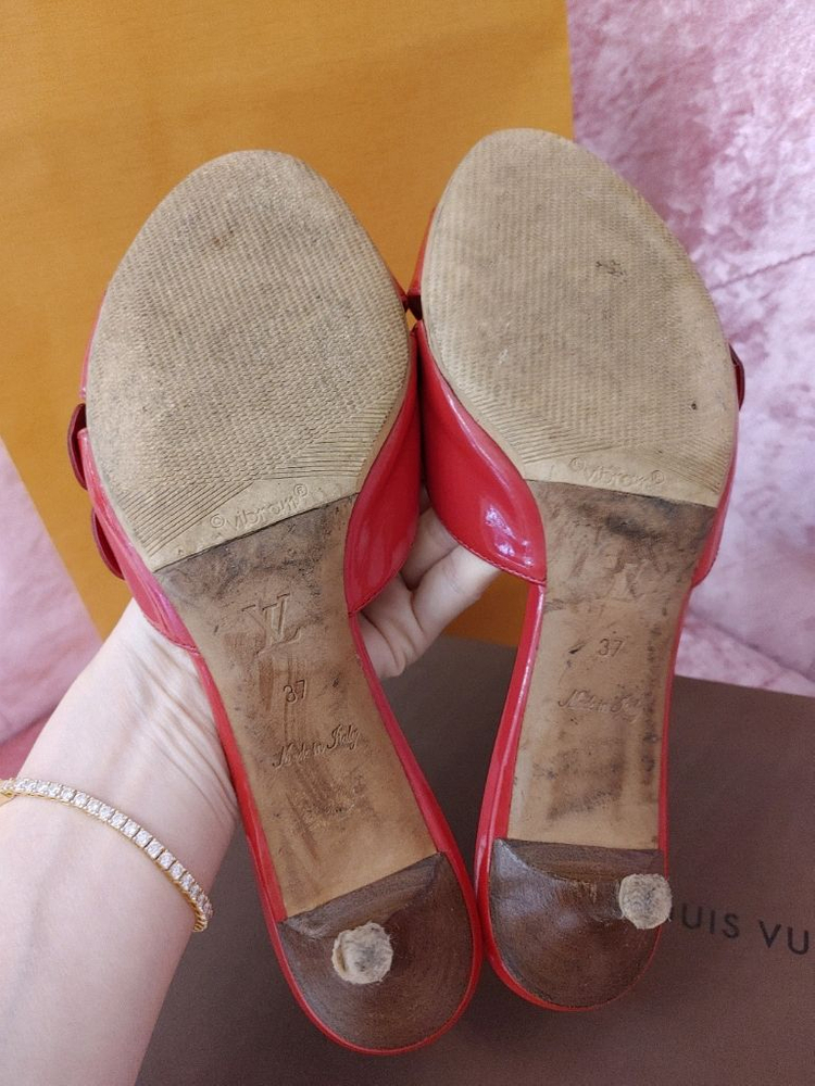 정품- 루이비통 슬리퍼힐--9