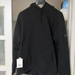 [xl] 아크테릭스 엠블럼 플리스 후디 후드 티셔츠 블랙 이미지