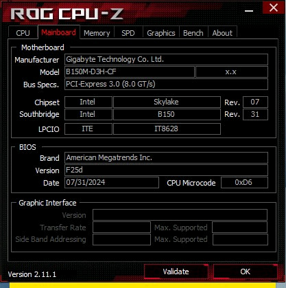 기가바이트 GA-B150M-D3H 메인보드+i7-6700+마이크로닉스 파워 500W--5