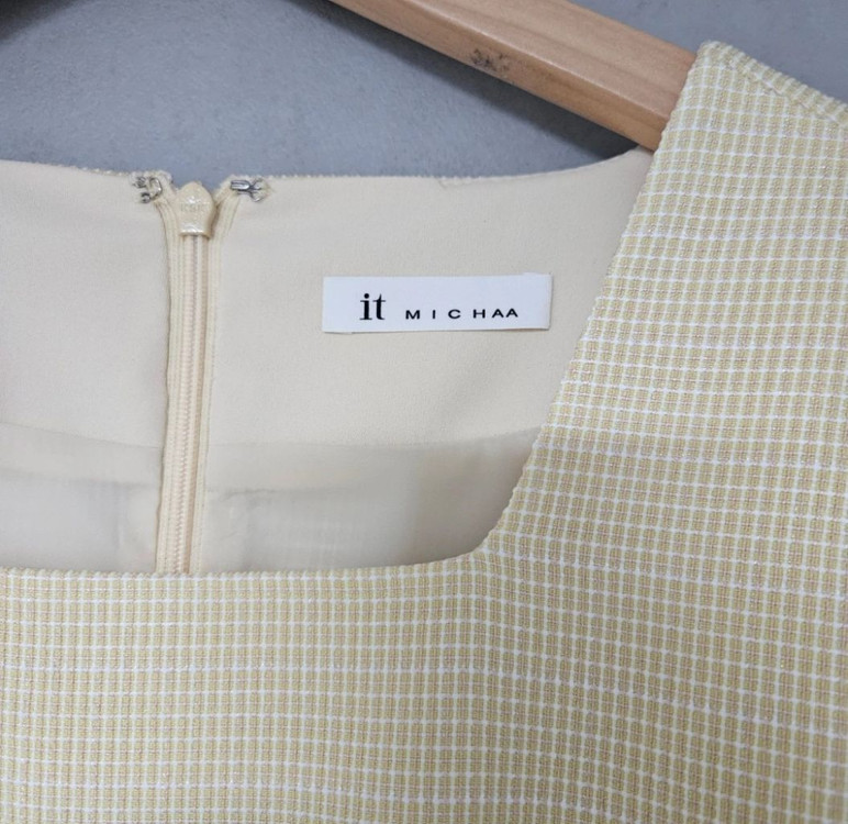 잇미샤 옐로우 트위드 셋업 원피스 (벨트포함) 이미지