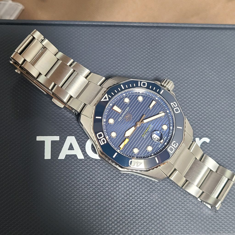 태그호이어 아쿠아레이서300 청판 오토매틱 43mm 풀셋--7