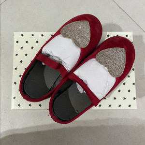 봉통 레드 벨벳 하트 메리제인 슈즈 30 이미지