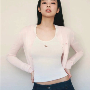 메종키츠네 베이비폭스 립드 탱크탑 나시 블랙핑크 제니 착용 (새상품)