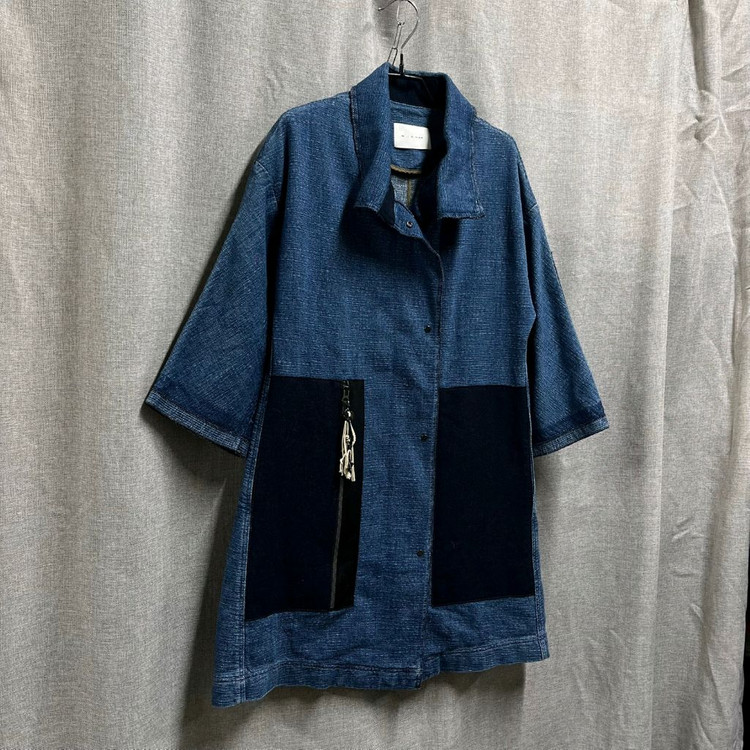 [55-66] 미샤(MICHAA) 데님 7부 롱 청자켓 코트--7