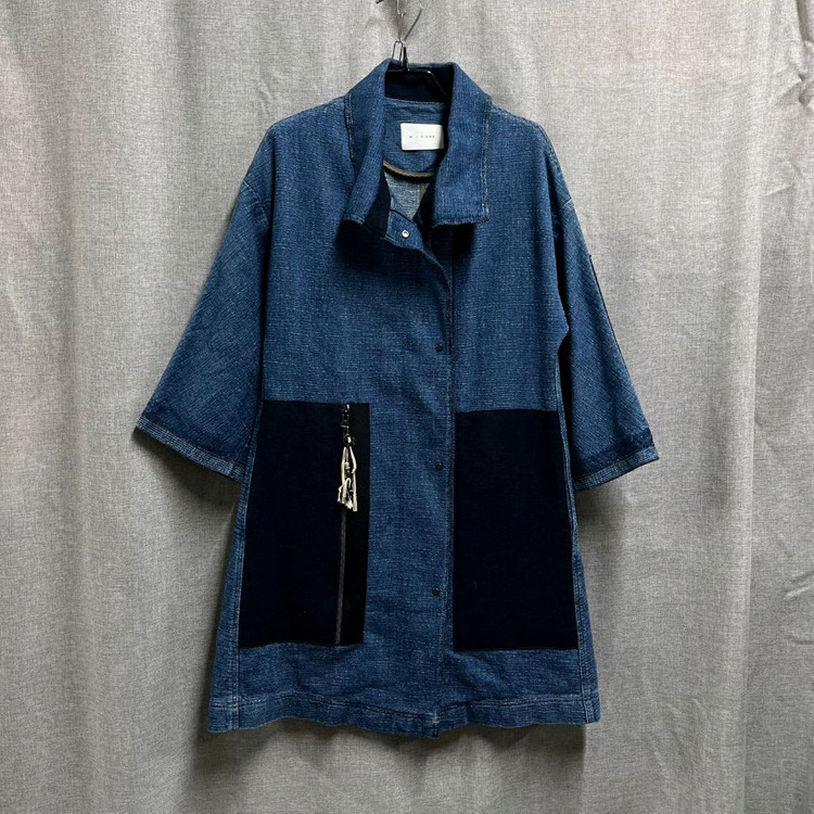 [55-66] 미샤(MICHAA) 데님 7부 롱 청자켓 코트--8