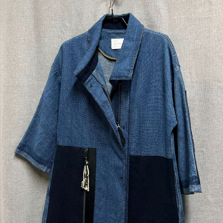 [55-66] 미샤(MICHAA) 데님 7부 롱 청자켓 코트--2