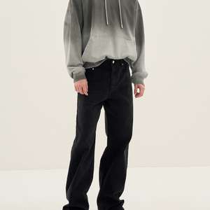 시스템옴므 트위스트 심 와이드 블랙 데님 팬츠 24ss