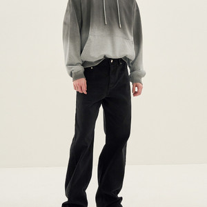 시스템옴므 트위스트 심 와이드 블랙 데님 팬츠 24ss