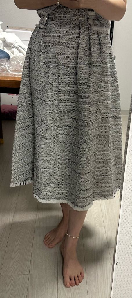 (새상품) 트위드 스커트 롱치마 이미지