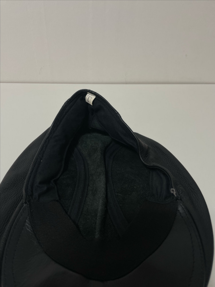 블랙 레더 가죽 헌팅캡 모자 이미지