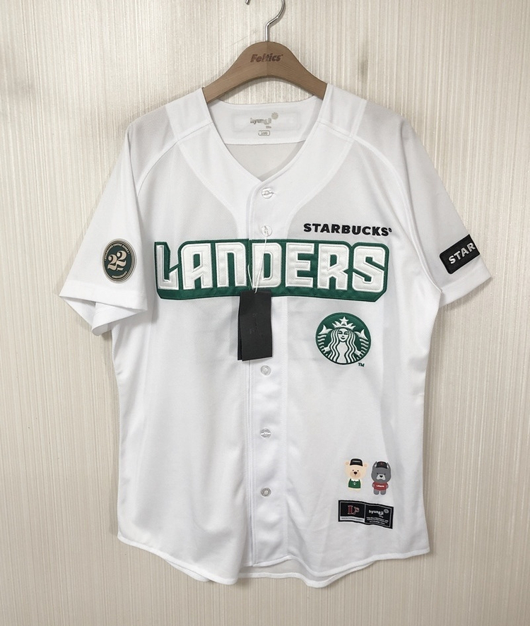 (2) KBO SSG랜더스X스타벅스22주년 한정유니폼/져지 100--1