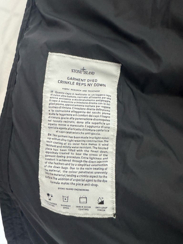 [L]22FW 백화점판 스톤아일랜드 크링클랩스 논후드 블랙 패딩--2