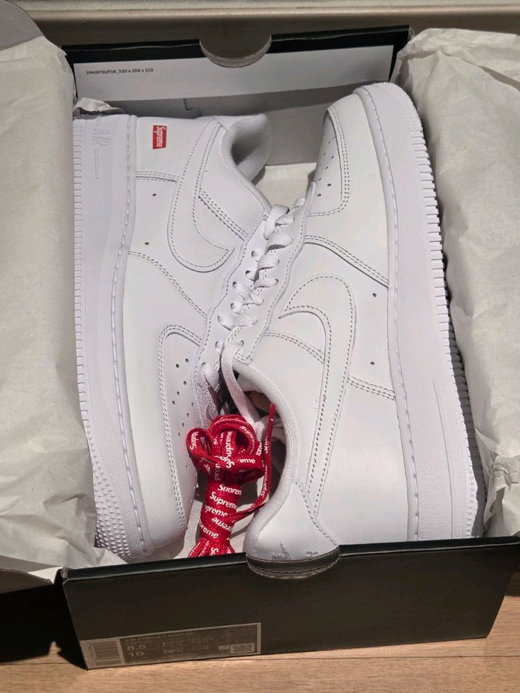 나이키 슈프림 에어포스 1 로우 화이트 새상품 (265/275)--3