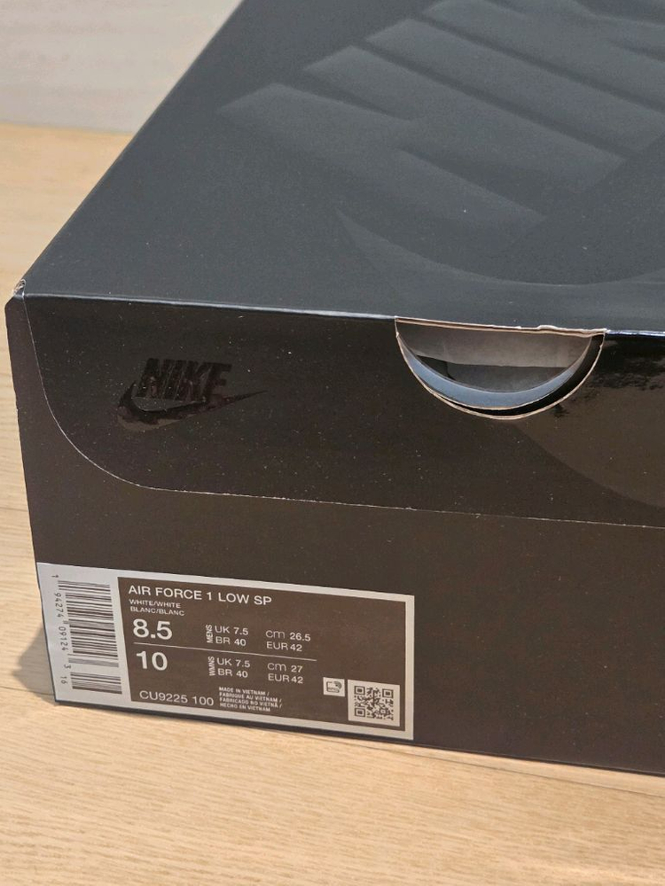 나이키 슈프림 에어포스 1 로우 화이트 새상품 (265/275)--5