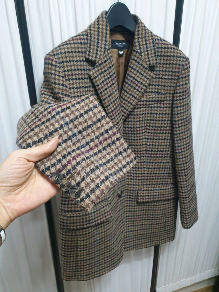 막스마라 위켄드 마르테세 울 블레이제 브라운 자켓/38--3