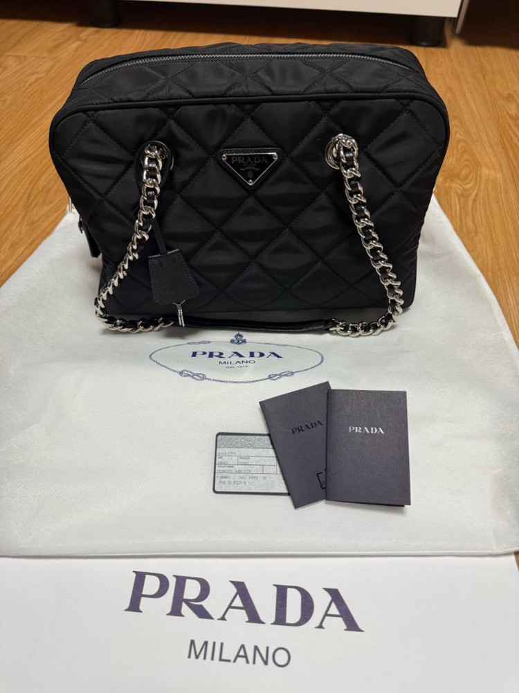 프라다 1bb903 포코노 퀄팅 체인 숄도백 도트백 볼링백 새상품 판매 이미지