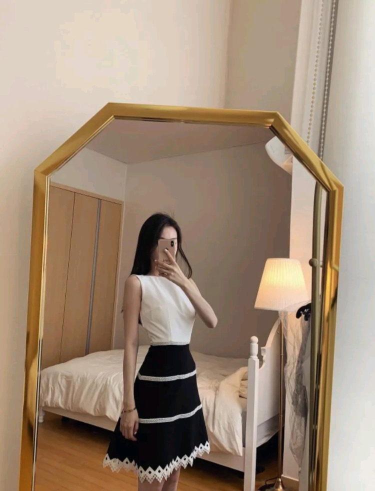 아일렛 플레어 드레스 원피스 하객룩 소개팅룩(S)--3