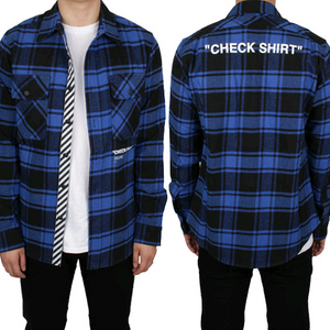 오프화이트 플란넬 체크셔츠