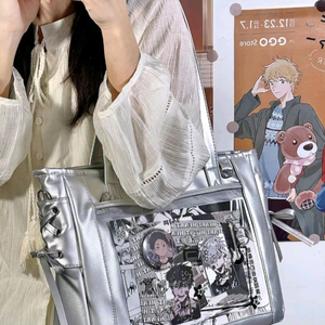 36cm 이타백 M사이즈 투명가방 덕질 은색 판매 가방 애니굿즈 연예인굿즈