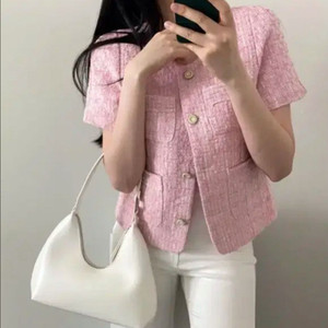 트위드 반팔 자켓