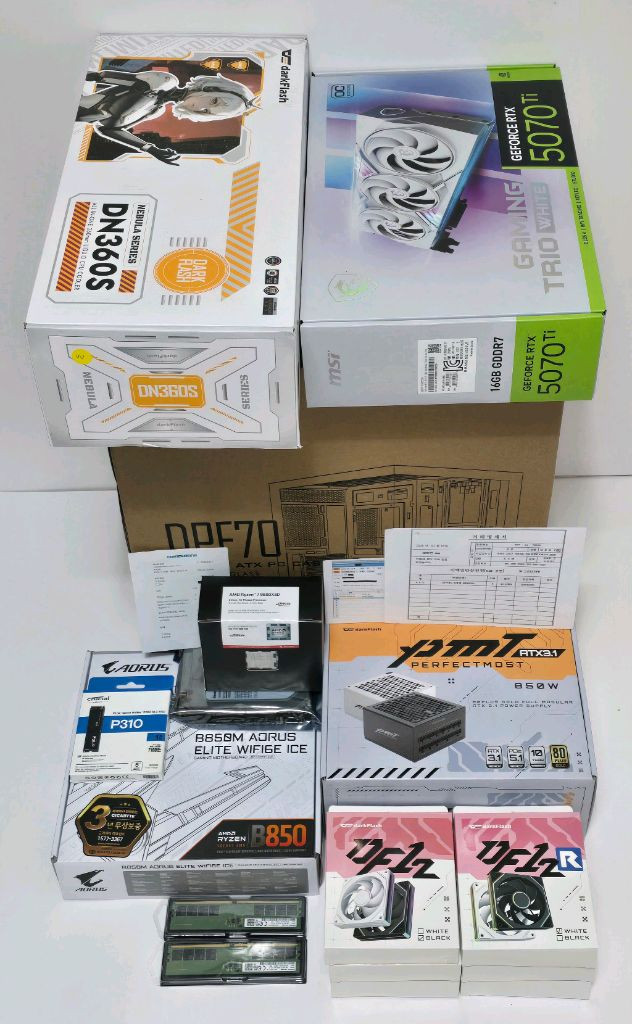 (새제품 화이트)9800X3D, RTX5070Tl, B850M, 수랭쿨러, 850W GOLD, 방송게이밍컴퓨터본체--7