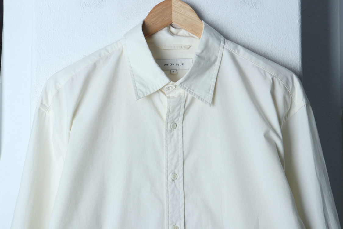 (S) 유니온블루 셔츠 남방 아이보리 무지 솔리드 이미지