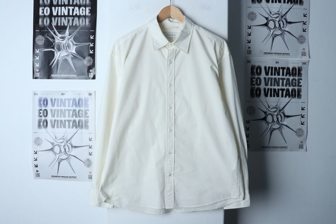 (S) 유니온블루 셔츠 남방 아이보리 무지 솔리드 이미지