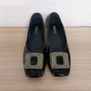 여성 스퀘어 큐빅 플랫슈즈, 가죽로퍼 (36/ 230)